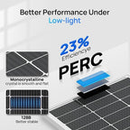 ECO-WORTHY 2pcs 100 Watt Solar Panels Monocrystalline Solar Panel for 12V/24V Battery RV Marine Boat and Other Off-Grid Applications, 2-Pack 100W