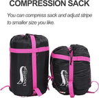 Desert & Fox Cotton Flannel Sleeping Bags with Pillow, 4 Season Warm & Cold Weather Envelope Compression Sack, Lightweight & Portable Backpacking Sleeping Bag for Outdoor Camping, Hiking, Traveling