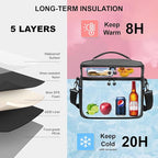 EVERFUN Small Cooler Bag 24 Can Insulated Lunch Box Double Deck Soft Leak-Proof Waterproof Collapsible Ice Chest for Men Women Work Travel Car Trip Picnic Beach
