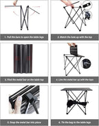 Camping Table Folding Portable Camp Side Table Aluminum Lightweight Carry Bag Beach Outdoor Hiking Picnics BBQ Cooking Dining Kitchen Blue Medium