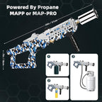 Propane Gun Torch - Powerful Grill & Cooking Blower Torch - Culinary Torch Sous Vide - Adjustable Flamethrower for BBQ, Campfire, Charcoal Wood Grills Lighter(Tank Not Included)