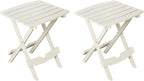Adams Manufacturing 8500-48-4702 Plastic Quik-Fold Side Table 2 Pack, White