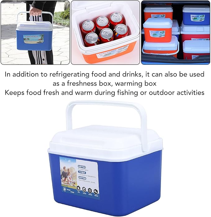 SIXRUN 5L Portable Cooler Box, Multifunctional Keeps Food Freshness and Drink Cool Insulated for Travel Camping Fishing and Outdoor Activities