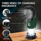 2025 Solar Camping Lantern with Fan,Rechargeable Camping Fans Charging for Phone, Battery Operated Light for Hurricane Power Outage Tent Emergency Camping Gear Must Haves, Christmas gifts for Mens Dad