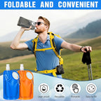 LemonRoad 22OZ Collapsible Water Bottles Bulk Foldable Water Bottles with Carabiner Reusable Drinking Bags Leak Proof Container Bag for Sports Biking Hiking Camping Outdoor Travel Emergency(48pcs)