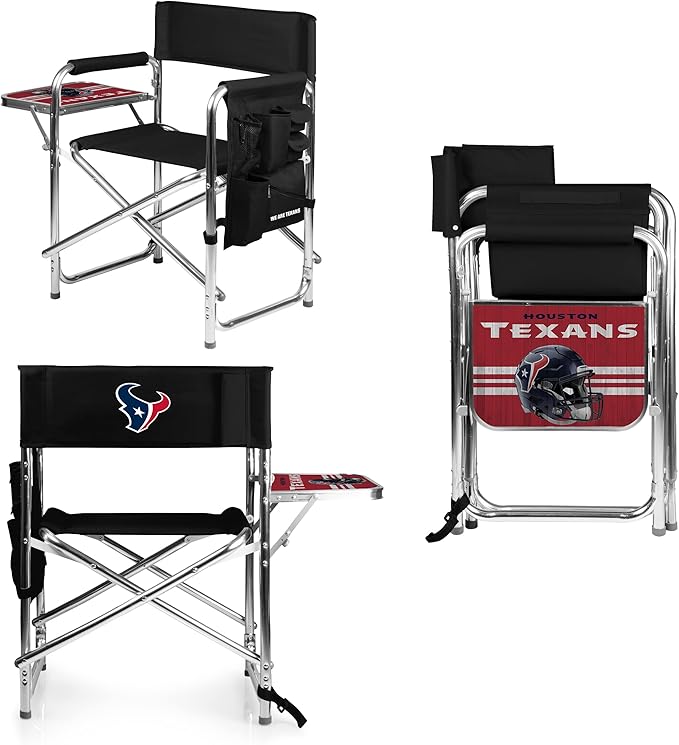 Picnic TIME NFL Unisex-Adult NFL Sports Chair with Side Table, Beach Chair, Camp Chair for Adults
