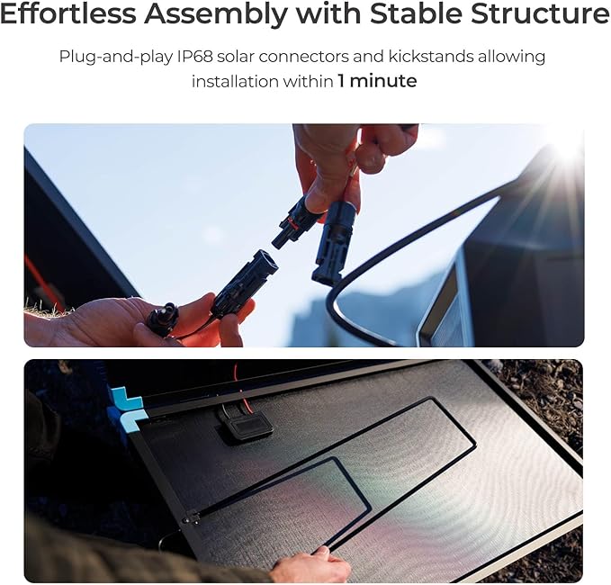 Renogy Solar Panels, 220W Portable Foldable Solar Panel Suitcase for Power Station, 23% High Efficiency, Fast Installation with Sturdy Kickstands, IP67 Waterproof for RV Camping Off-Grid Blackouts
