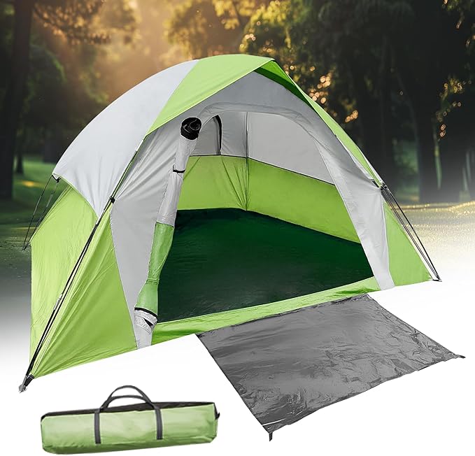 XL 4 Person Dome Camping Tent, Double Layer Waterproof, Removable Rain Fly, for Outdoor Hiking, Fishing