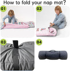 Personalized Toddler Nap Mat for Preschool, Custom Name Kids Sleeping Bag for Daycare, Kindergarten Roll Up Sleeping Mat with Removable Pillow and Soft Blanket, Fun Themes for Boys & Girls