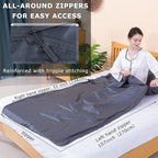 100% Silk Sleep Sack with Zippers on 3 Sides, 87”x43” Large Sleeping Liners for Hotels, Travel & Camping, Multifunctional Travel Sheets (Unzipped:87”x87”) for Adults, Lightweight, All Seasons