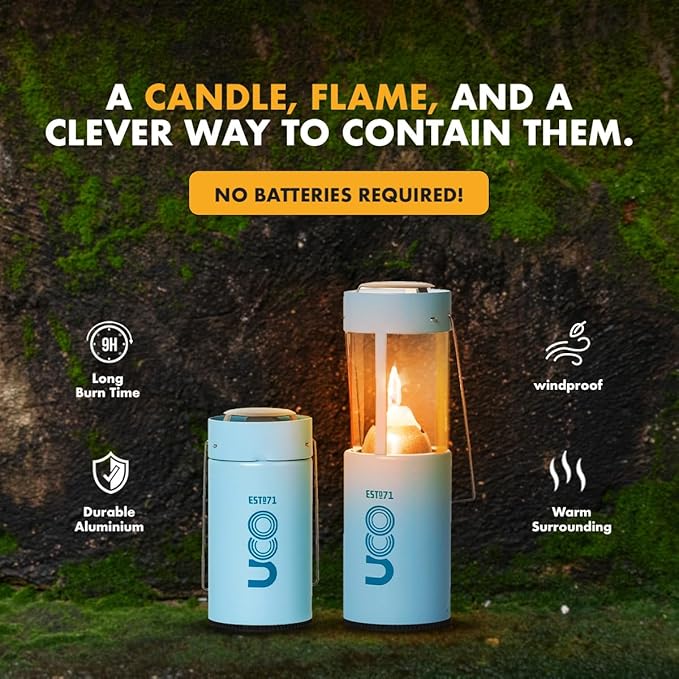 UCO Original Candle Lantern Value Pack with 4 Candles and Storage Bag, Original Collapsible Candle Lantern for Camping & Emergency Preparedness
