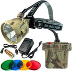 Coon Hunting Lights,Camo LED Hunting Headlamp with 6 Lighting Modes, 4 Powerful LEDs, Rechargeable Headlight Waterproof for Coon, Coyotes, Hog, Predators