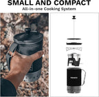 Fire-Maple Crater Radiant Cooking System - w/Micro Pressure Regulated Valve, Solo Compact and Windproof Water Boiler, Ideal for Hiking, Climbing, Camping and Emergency uses, 0.8L.