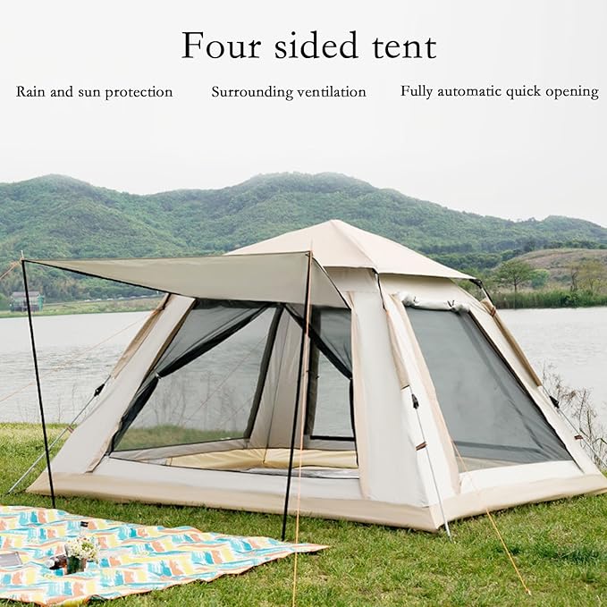 Generic Automatic Pop Up Camping Tents for 4/6/8 Person - Quick and Effortless Set Up Portable Tent with Rain Tarp and Mesh Windows for Family Backpacking