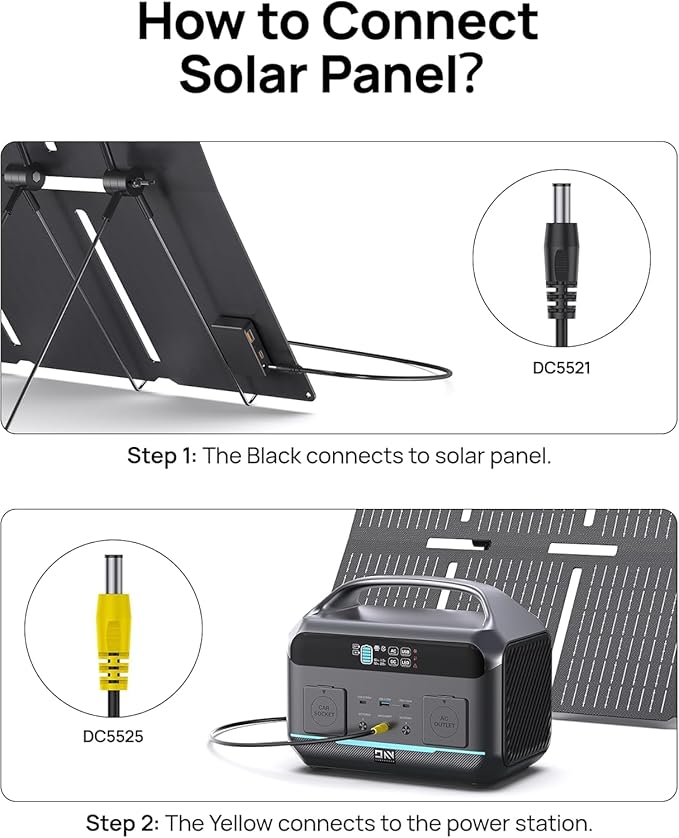 Portable Power Station 600W (1200W Surge) with 100W Solar Panel Included, 576Wh LiFePO4 Electric Generator, 1Hr Fast Charging, 100W USB-C PD Output, Solar Power Bank for Home Emergency, Camping, CPAP