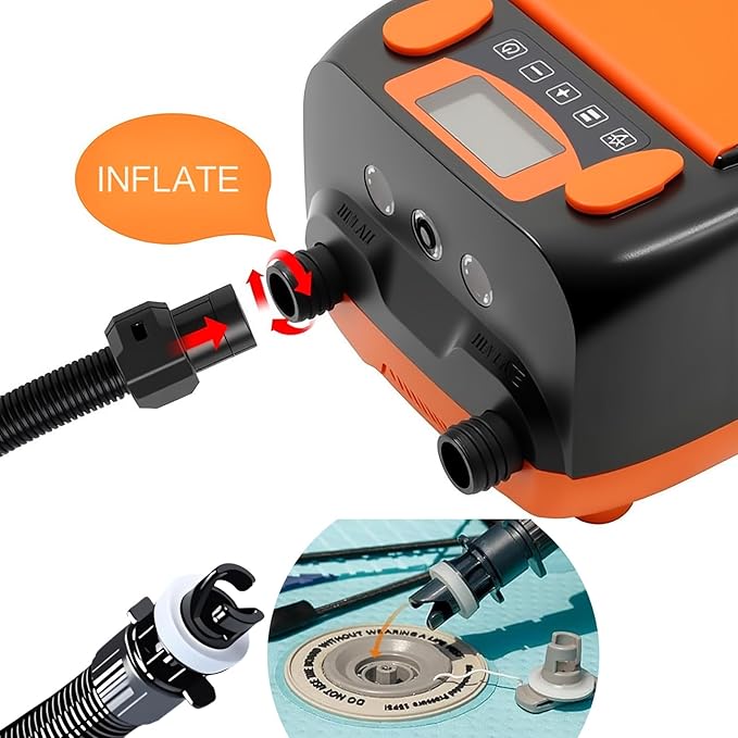Inflatable Hose,Air Pump Adapter for Inflatables,Air Pump Hose,Air Pump Attachments,Sup Pump Hose Replacement,Sup Air Pump Hose with 7 Nozzles for Inflatable Paddleboard, Boat, Tent, Pool