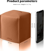 Tissue Box Cover for PU Leather, Modern Simple Solid Color Holder Square Tissue Bag, Ideal for Bathrooms,Office,Car,Nightstand,Outdoor Tent,Dining Table,5"X5"X5", Double Camel