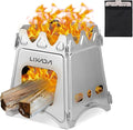 Lixada Camping Wood Stove Folding Lightweight Stainless Steel Wood Burning Stoves Portable Backpacking Stove for Outdoor Camping Hiking Backpacking Picnic Hunting BBQ