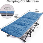 Folding Camping Cot Pad - Portable & Comfortable Outdoor Sleeping Mat with Elastic Strap, Lightweight Waterproof Bottom Mattress Pad