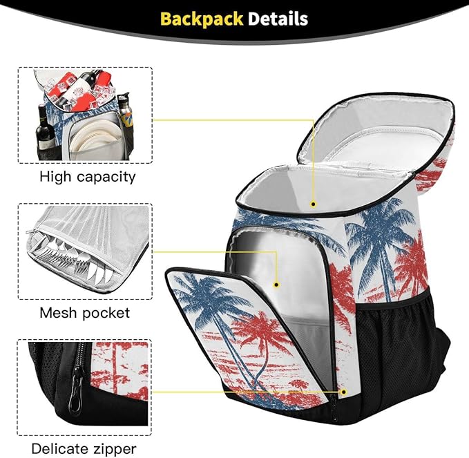 Cooler Backpack Leakproof Backpack Cooler Insulated Lunch Cooler Bag 30 Cans Camping Coolers for Beach Camping Hiking
