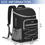 Cooler Backpack, Portable Insulated Leakproof Backpack for 33 Cans (330ml), Lightweight Insulated Soft Cooler Backpack for Picnic, BBQ Camping, Lunch, Beach and Hiking, for Men and Women