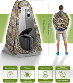 Camping Toilet with Pop-Up Privacy Tent and Liquid Waste Gel, Portable Toilet for Camping with Large Tent, Ergonomic Potty Provides Enhanced Comfort, Suitable for All Ages