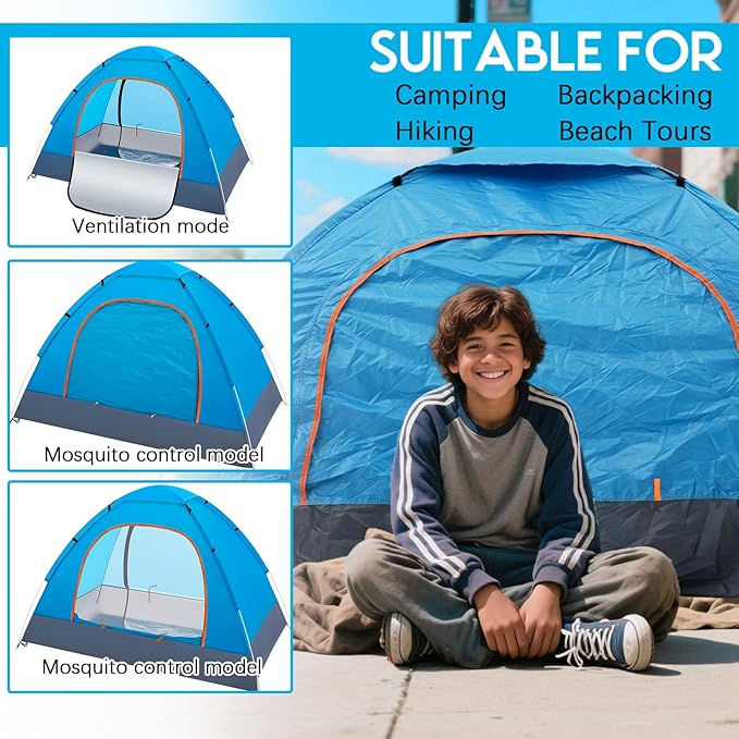 Camping Tents for Homeless Bulk Homeless Backpacking Supplies 2 Person Pop up Adult Waterproof Instant Easy Setup Tent for Hiking, Outdoor, Travel, Camping, Donation