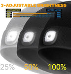 VIBELITE LED Beanie Hat with Light, USB Rechargeable LED Headlamp for Hiking, Camping, Gifts for Men, Dad, Teen Boys, Husband, Women, Boyfriend, Birthday Gifts for Women, Black
