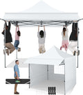 COBIZI 10x10 Pop Up Canopy Tent with Awning,Heavy Duty Canopy UPF 50+ All Season Wind Waterproof Commercial Outdoor Street Vendors Party Tents for Parties Canopy with Carry Bag(10 x 10 ft White)