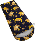 AILONEN Kawaii Panda Sleeping Bags,Lightweight & Waterproof,3 Season Warm & Cool Weather,Dreamy Purple Flower Animal Themed Sleeping Bags for Boys,Girls,Kids,Adults Travelling,Outdoors