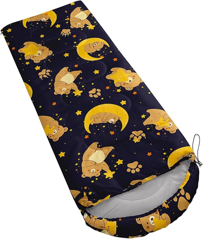 AILONEN Kawaii Panda Sleeping Bags,Lightweight & Waterproof,3 Season Warm & Cool Weather,Dreamy Purple Flower Animal Themed Sleeping Bags for Boys,Girls,Kids,Adults Travelling,Outdoors