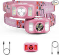 Upgraded Headlamp Rechargeable, Ultra Bright Headlight Flashlight with White Red Light, Motion Sensor Head Lights for Forehead, 6 Modes Head Lamp for Outdoor Camping Running Waterproof (2, Pink)