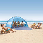 VEVOR Beach Tent Sun Shelter for 8 Person, UPF 50+ Protection, Portable Sun Shade Beach with Carrying Bag & Sand Pockets, Lightweight and Easy Setup Beach Umbrella for Camping Fishing Outdoor Picnic