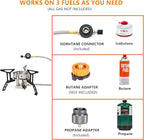 ONLYFIRE OUTDOOR LIVING Portable Camping Stove with 1LB Propane Gas Adapter, Backpacking Stove Piezo Ignition, Mini Camp Stoves with Carry Bag for Outdoor Cooking Picnic Hiking Emergency, 6800W, GS334