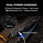PowerTac E9R G4 Tactical Flashlight – 2550 Lumen Rechargeable LED Flashlights with Magnetic & USB Charging, Super Bright IPX8 Waterproof Light for Emergency, Camping, and EDC