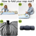 Personalized Toddler Nap Mat for Preschool, Custom Name Kids Sleeping Bag for Daycare, Kindergarten Roll Up Sleeping Mat with Removable Pillow and Soft Blanket, Fun Themes for Boys & Girls