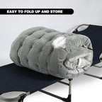 REDCAMP Extra Thick Folding Sleeping Cot Pads, 75"x28"Comfortable Soft Velvet Cotton Camping Cot Mattress Pad for Hiking, Backpacking,Navy Gray Brown