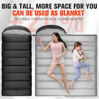 0 Degree Sleeping Bag for Adults, XXL Big and Tall 4 Season Cold Weather Winter Camping with Compression Sack