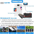 6000W Solar Power System Kit - 12V to 110V/220V Inverter, 18W Dual USB Solar Panel, 30A Charge Controller, Ideal for RV Camping, Off-Grid Outdoor Travel Power Supply (Yellow)