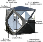 DANCHEL OUTDOOR Camping Stove with Sauna Tent with Stove Jack, Hot Tent Wood Stove with Pipe Spark Arrestor for 1-2 Person Dry Sauna, Cooking, Ice Fishing