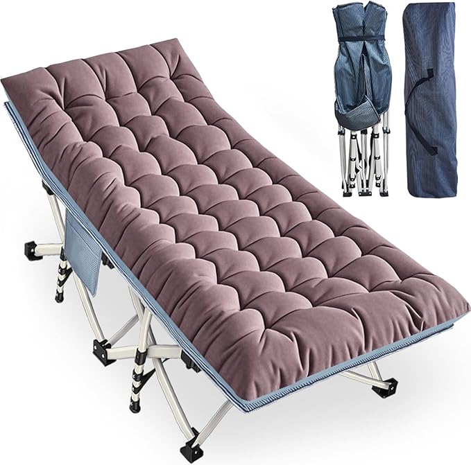 XXL Camping Cots Oversize Camping Bed with Comfortable Mattress Extra Large Sleeping Cots for Adults Camping Cots Include Carry Bag for Adults Portable Sleeping Bed