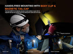 Fenix HM61R V3.0 Rechargeable Work Headlamp, 1800 Lumens Industrial Headlamp & Flashlight, Spot + Flood, Red Light, Magnetic Tailcap with Lumentac Organizer
