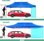 COBIZI 13x26 Heavy Duty Pop Up Canopy with 6 Sidewalls Party Tent Outdoor Wedding Large Event Tent with Roller Bag for Garden Lawn Waterproof UPF 50+ Easy Up, Blue (Framework Upgraded)