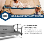 Disc-O-Bed Youth Double Cot Kid-O-Bunk, Modular for Bunk Beds, Dual Cots, or Bench with 2 Carry Bags for Portable Transport