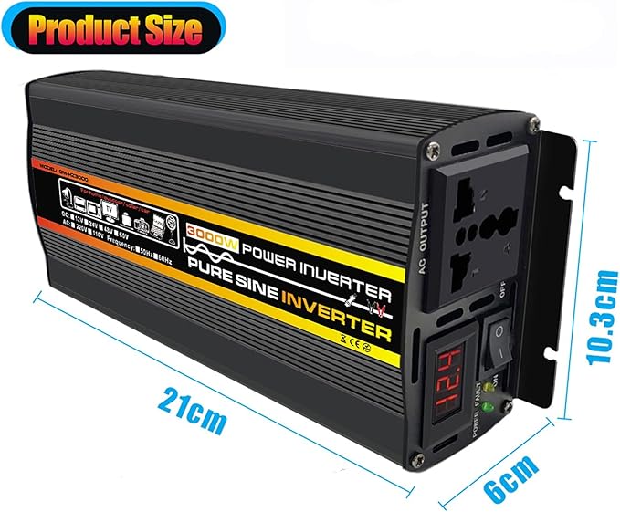 50W Portable Solar Panel Kit with 3000W Inverter, DC12V to AC110V/220V, USB Port, 50A Solar Controller - Ideal for Camping, Picnics, Emergency Power Supply