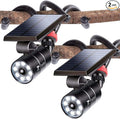 Free 100-DAY Replacement/Refund, Solar Motion Lights Outdoor Waterproof, Solar Security Spot Lights Motion Outdoor Camping Lights for Outside Camp Patio, Fence, Deck, Post(2Pack)