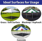 Party Tents Direct 10x10 Heavy-Duty Waterproof Canopy Tent - Steel Frame Outdoor Gazebo for Weddings, Parties & Camping - Red, White and Blue Vinyl Cover