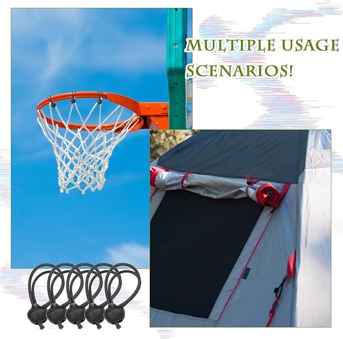 Shappy 20 Pcs 5.9 Inch Soccer Bungee Cords with Ball Elastic Cord Straps Tarp with Balls Sports Replacement Soccer Rebounder Goal Bungee Canopy Shock Cords for Ball Training Goal Camping Tent Net Door