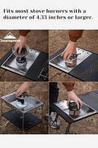 CAMPINGMOON Propane Top Stove Plate Stainless Steel Frame IGT Table Top Gas Burner Windproof Recessed Design for Camping CK-25PG+PG-4 Gas not Included