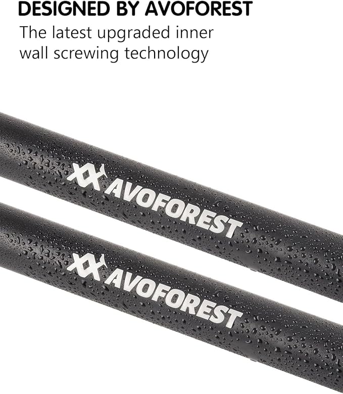 Tarp Poles Heavy Duty Adjustable, AVOFOREST Aviation Aluminum 8.7FT Tent Poles Lengthen and Thicken with Protection Cap Awning Poles Set of 2 for Hiking
